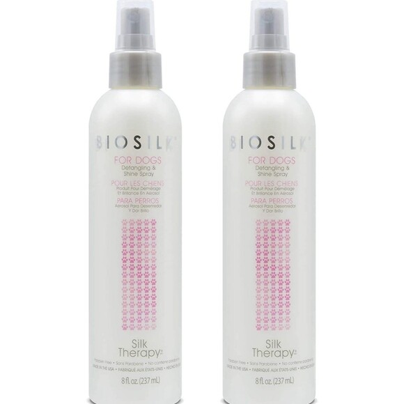 Bio silk for pets silk therapy detangling & shine spray set of two 8 Fl Oz NWT - Picture 3 of 11